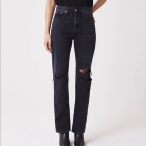 AGOLDE black distressed jeans